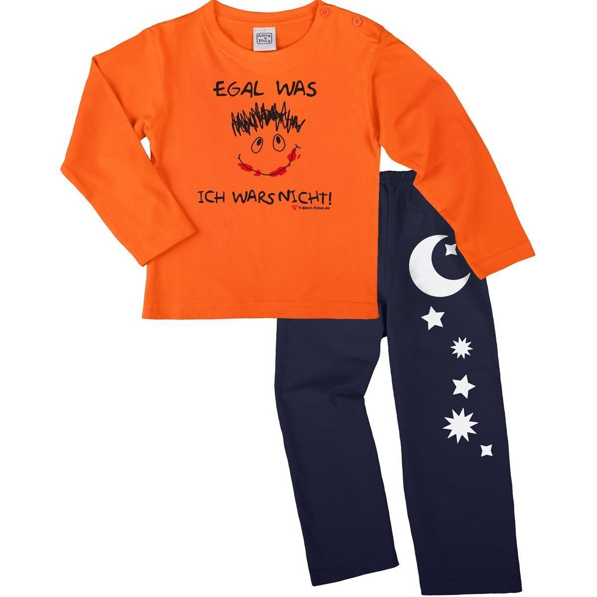 Egal was Pyjama Set orange / navy 110 / 116
