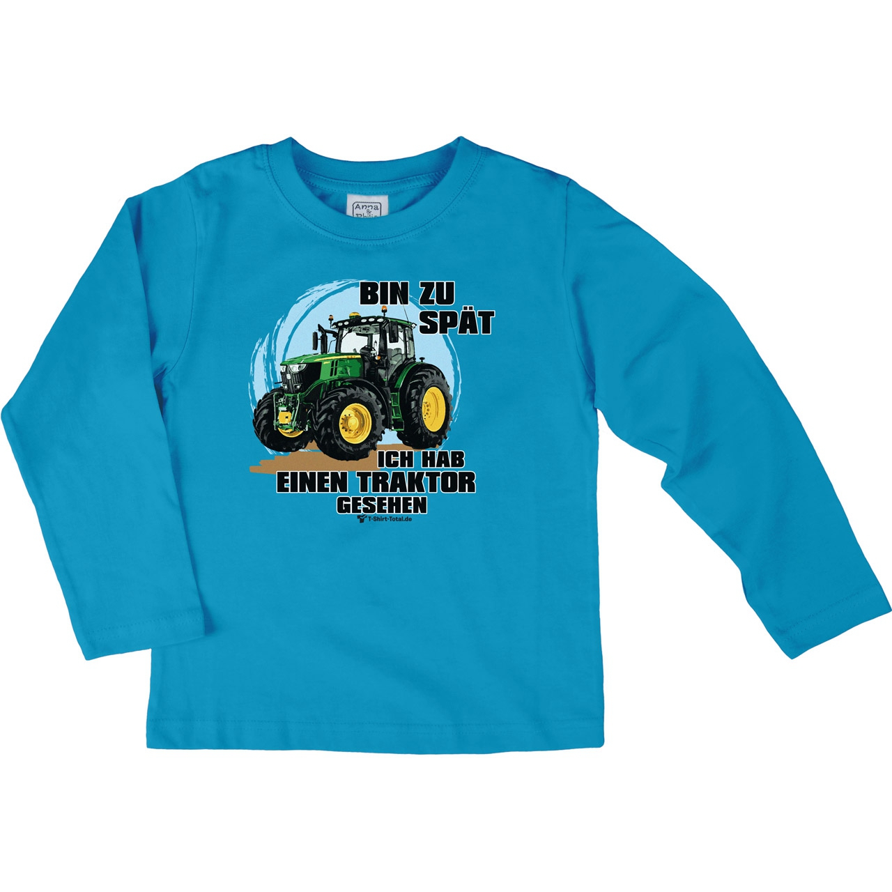 Traktor gesehen Kinder Langarm Shirt türkis 110 / 116
