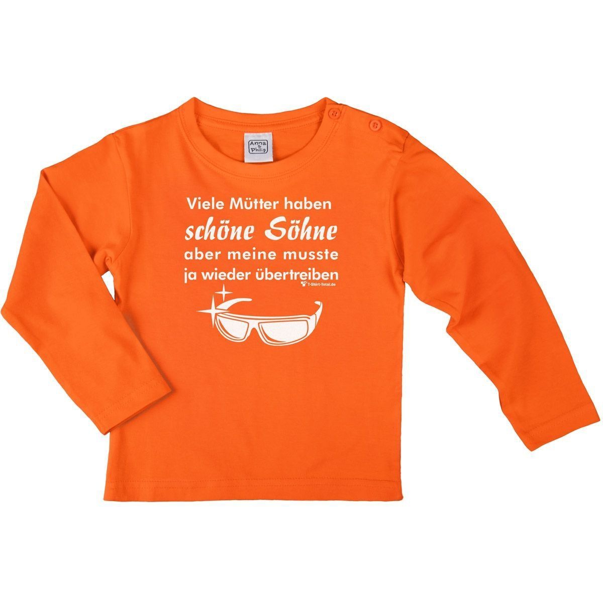 Schöne Söhne Kinder Langarm Shirt orange 110 / 116