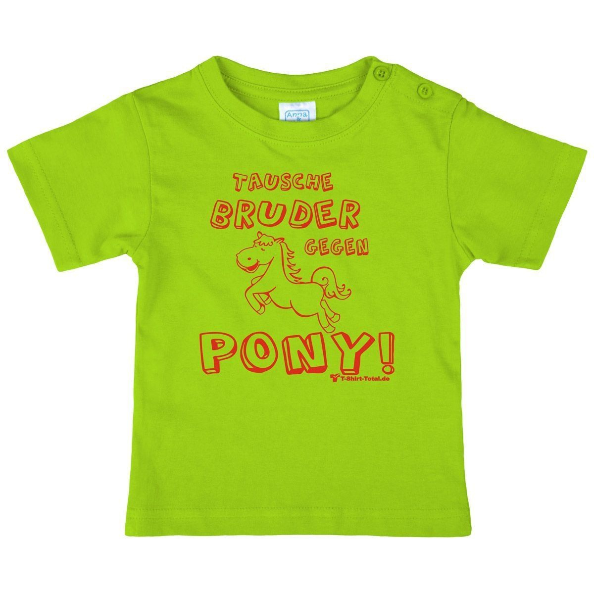 Tausche Bruder gegen Pony Kinder T-Shirt hellgrün 80 / 86
