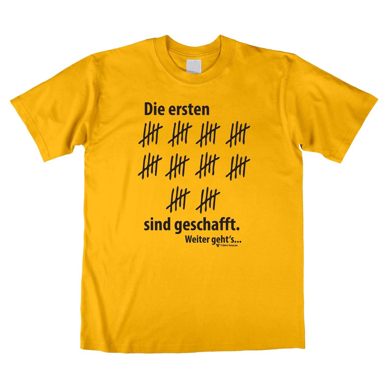 Ersten 50 geschafft Unisex T-Shirt gelb Extra Large