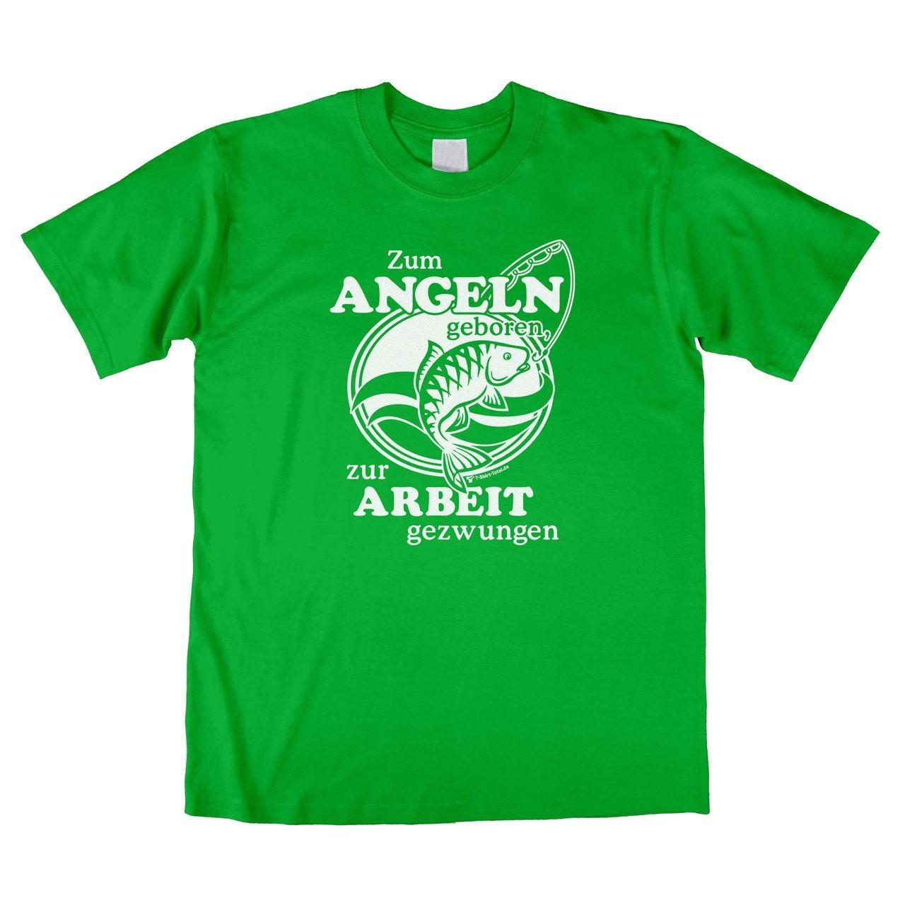 Zum Angeln geboren Unisex T-Shirt grün Large