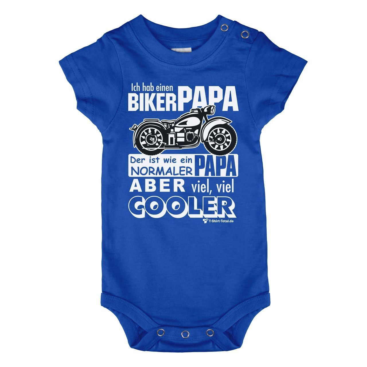 Biker Papa Baby Body Kurzarm royal 68 / 74