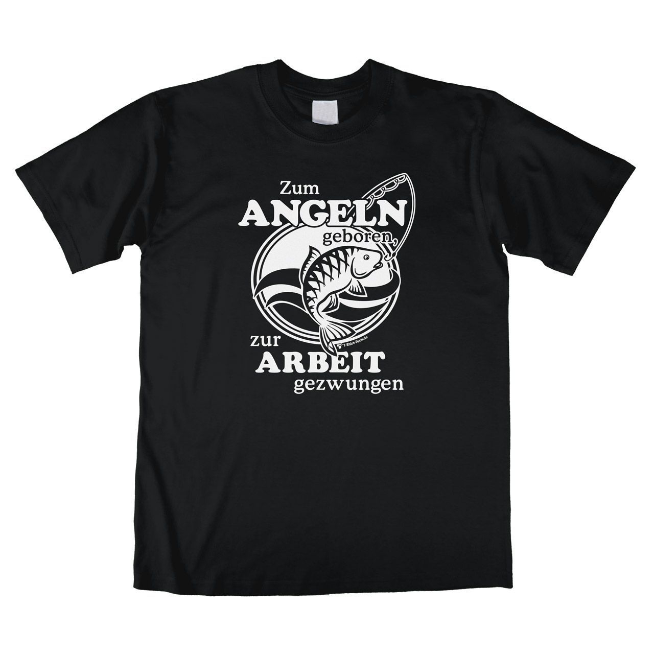 Zum Angeln geboren Unisex T-Shirt schwarz Large
