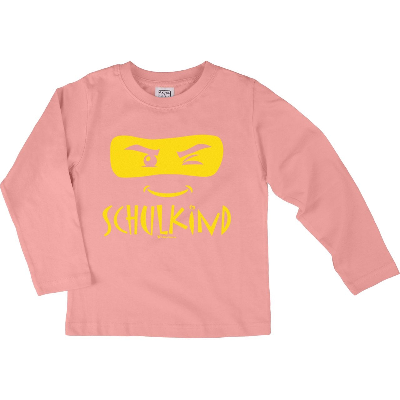 Schulkind Maske Kinder Langarm Shirt rosa 122 / 128
