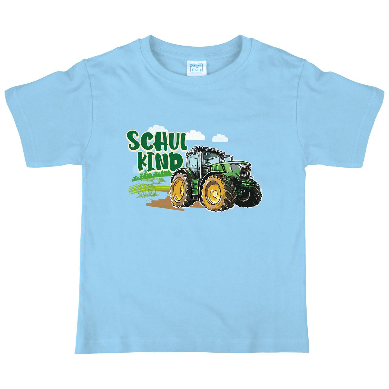 Schulkind Trecker Kinder T-Shirt hellblau 122 / 128