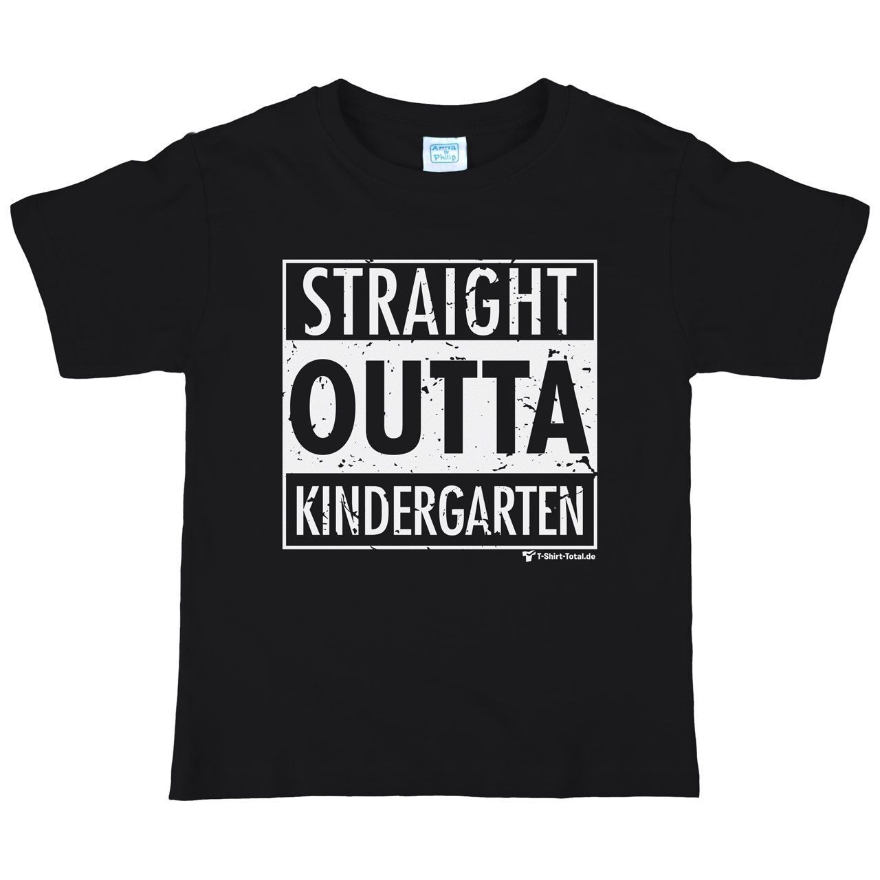 Straight outta Kindergarten Kinder T-Shirt schwarz 122 / 128