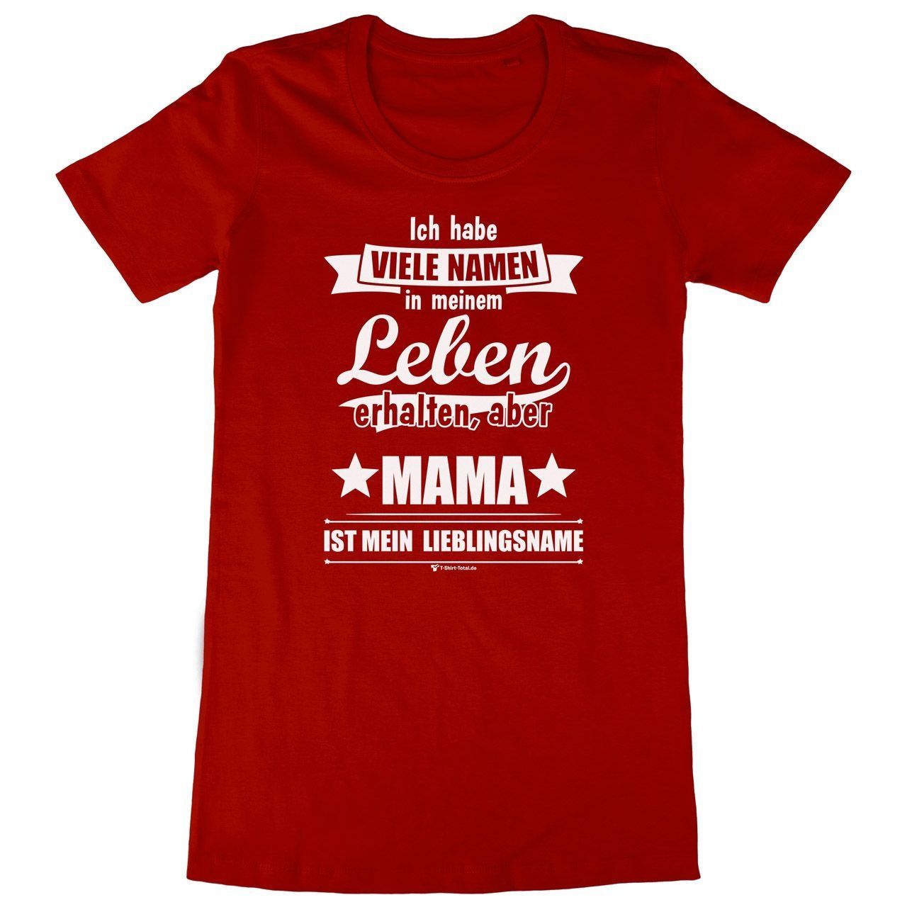 Lieblingsname Mama Woman Long Shirt rot Small