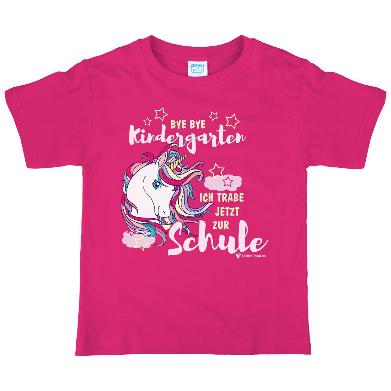 Ich trabe jetzt zur Schule Kinder T-Shirt pink 122 / 128