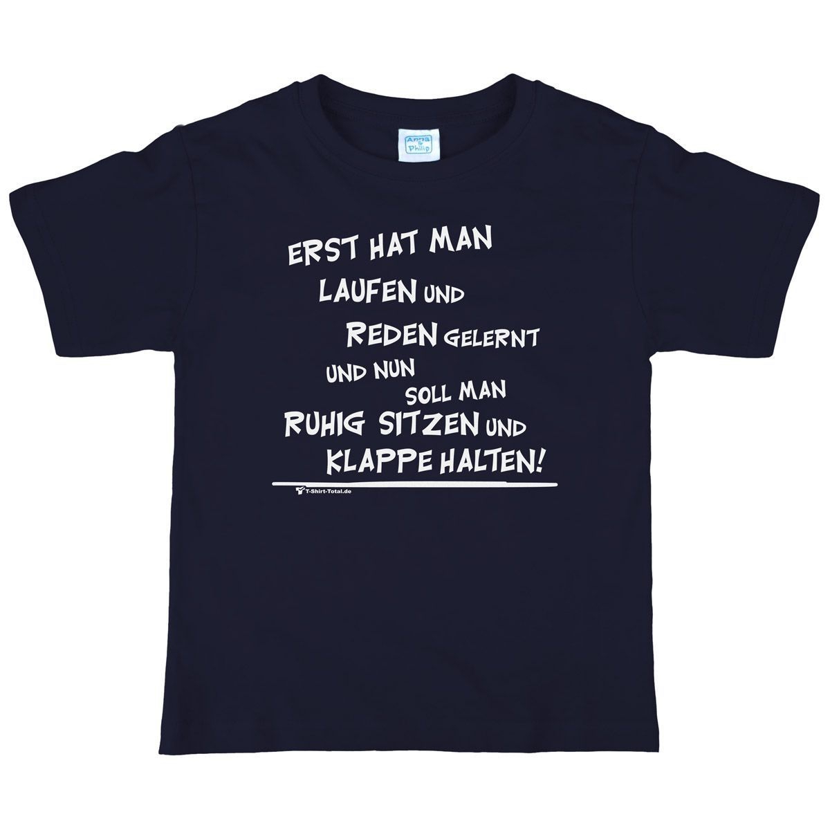 Laufen und Reden Kinder T-Shirt navy 104