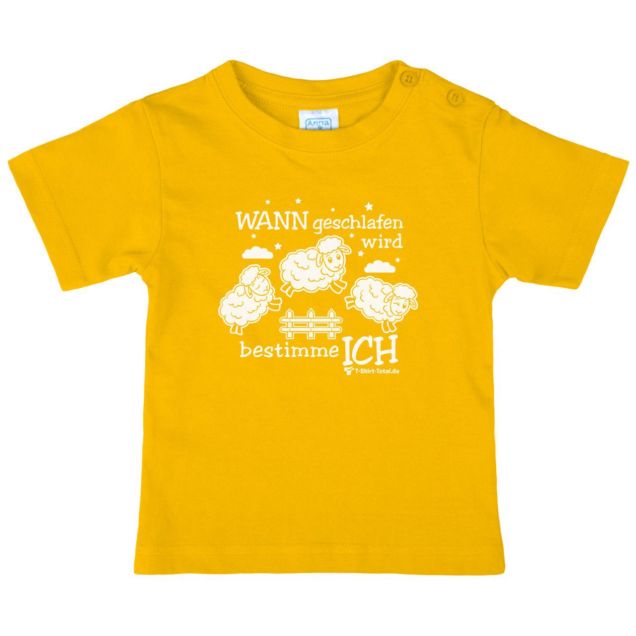 Wann geschlafen wird Kinder T-Shirt gelb 68 / 74