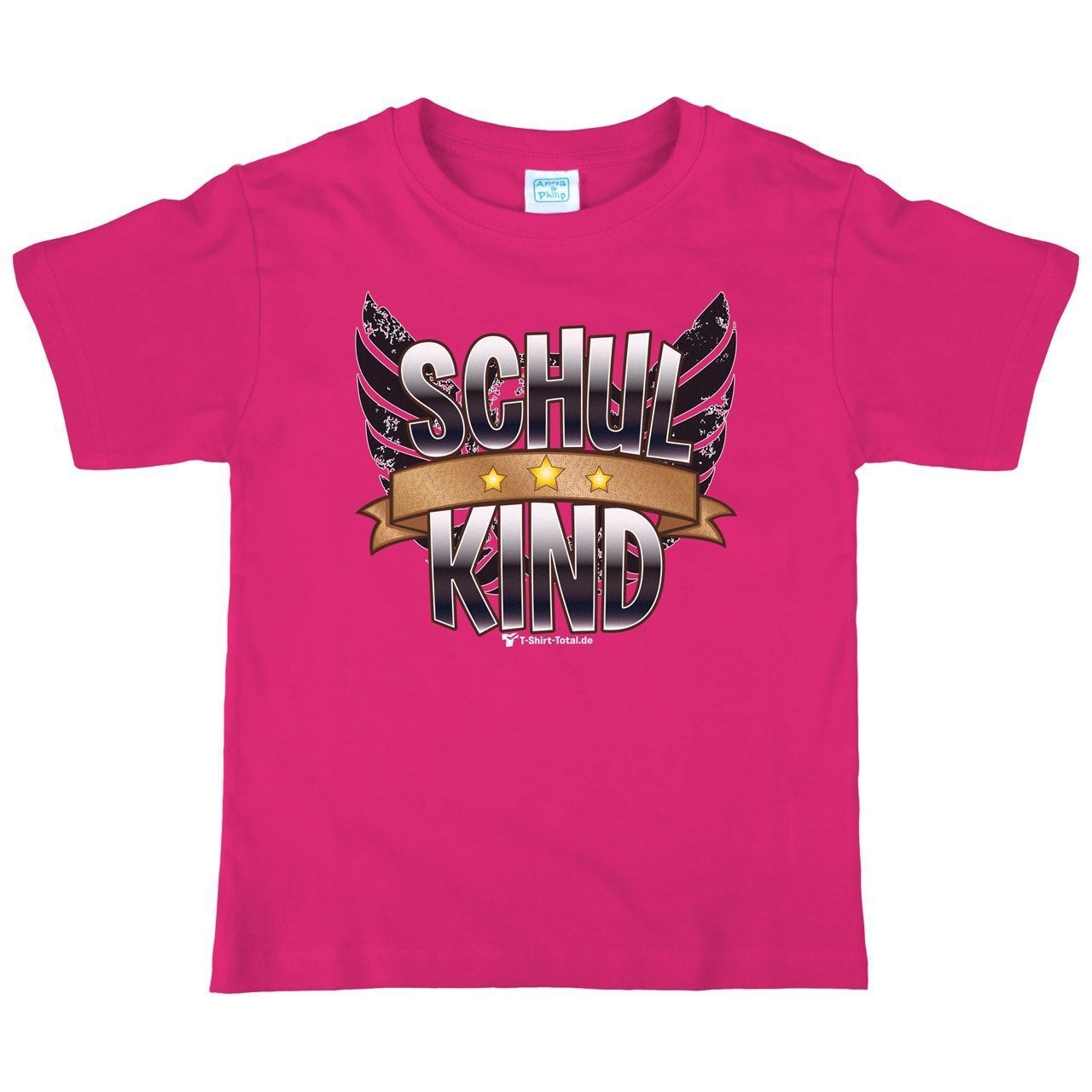 Schulkind Patch Kinder T-Shirt pink 122 / 128