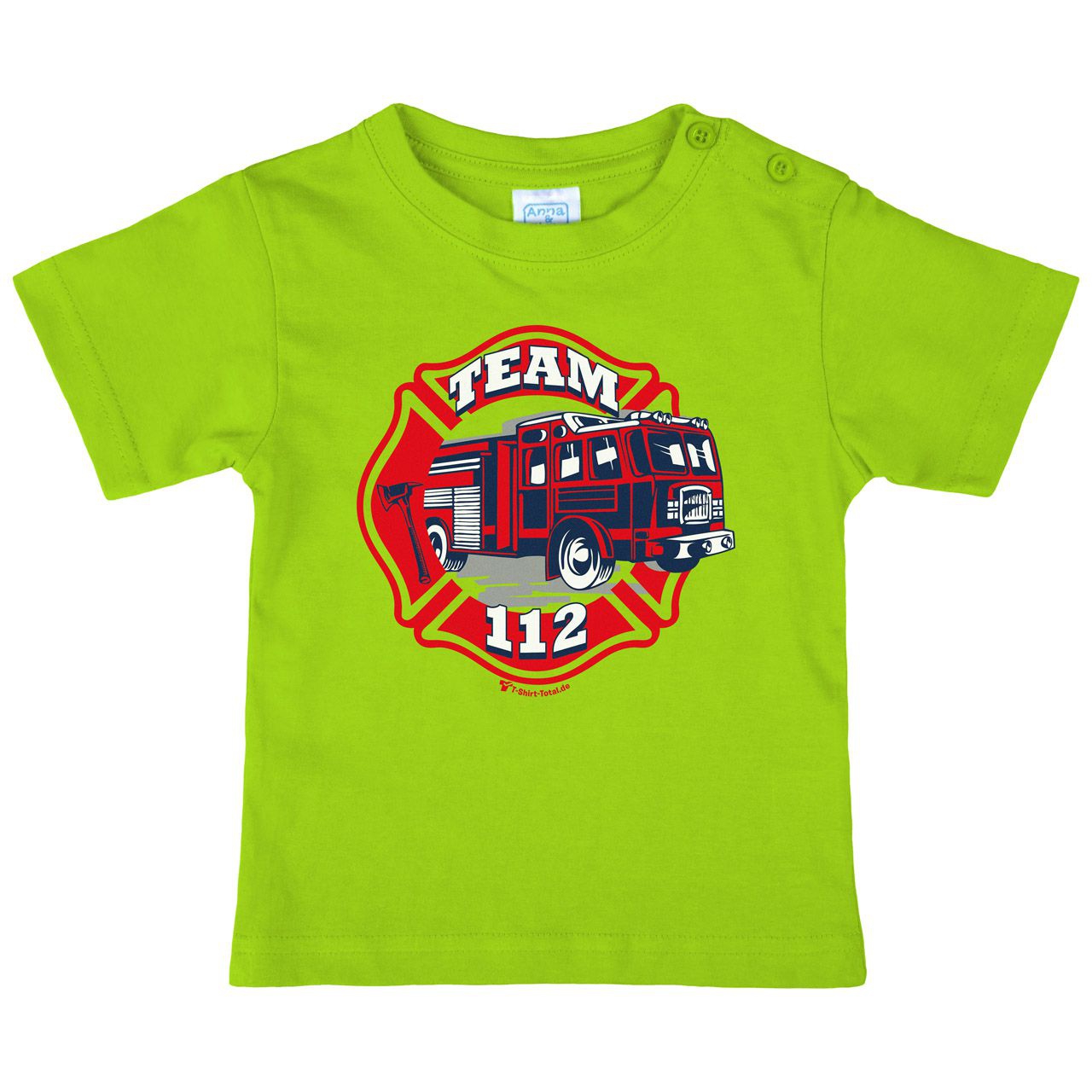 Feuerwehr Team 112 Kinder T-Shirt hellgrün 110 / 116