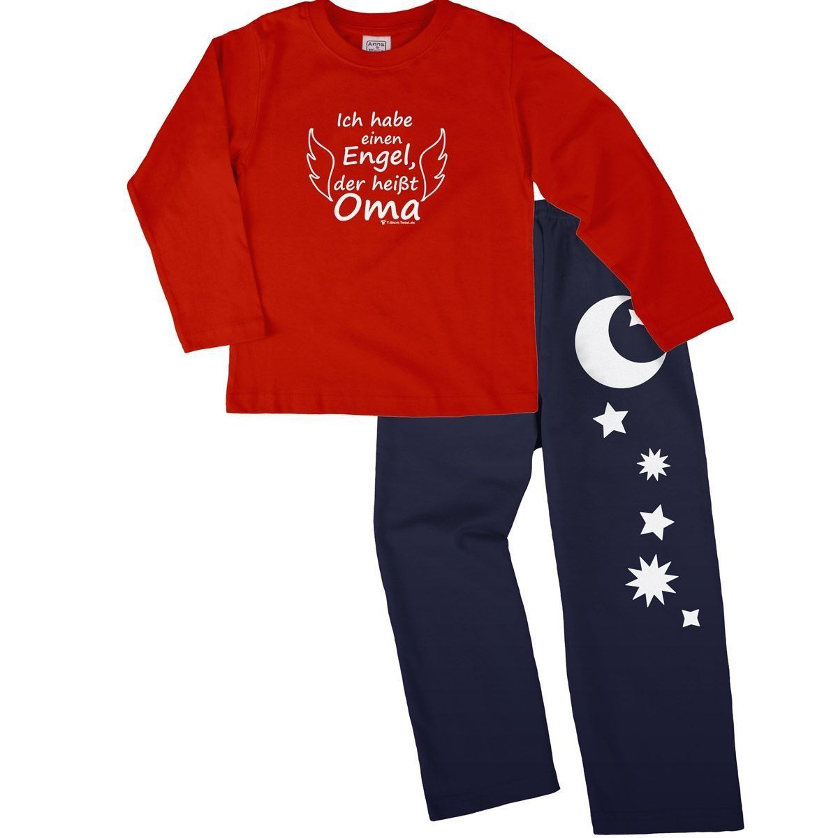 Engel Oma Pyjama Set rot / navy 122 / 128