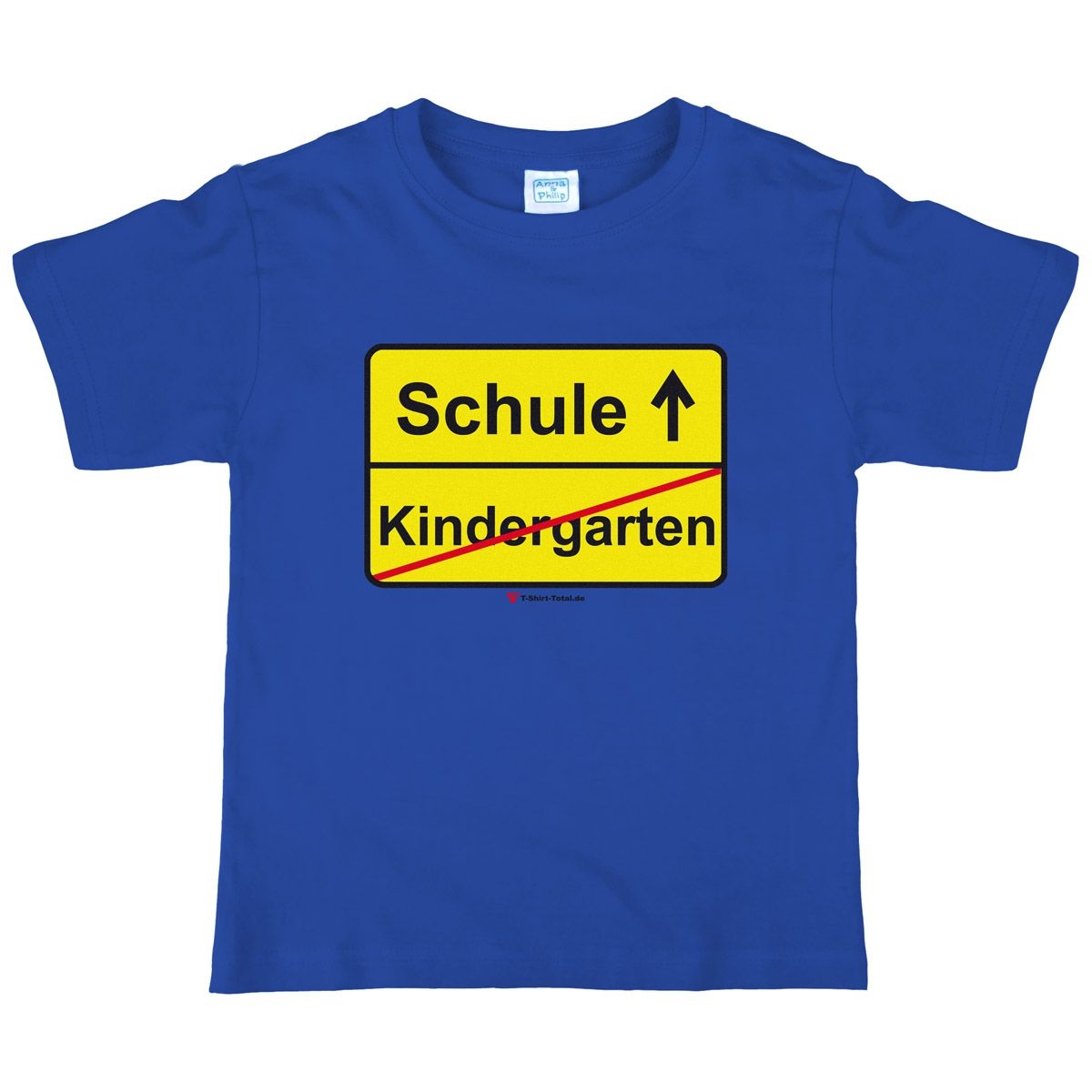 Kindergarten Schule Kinder T-Shirt mit Namen royal 122 / 128