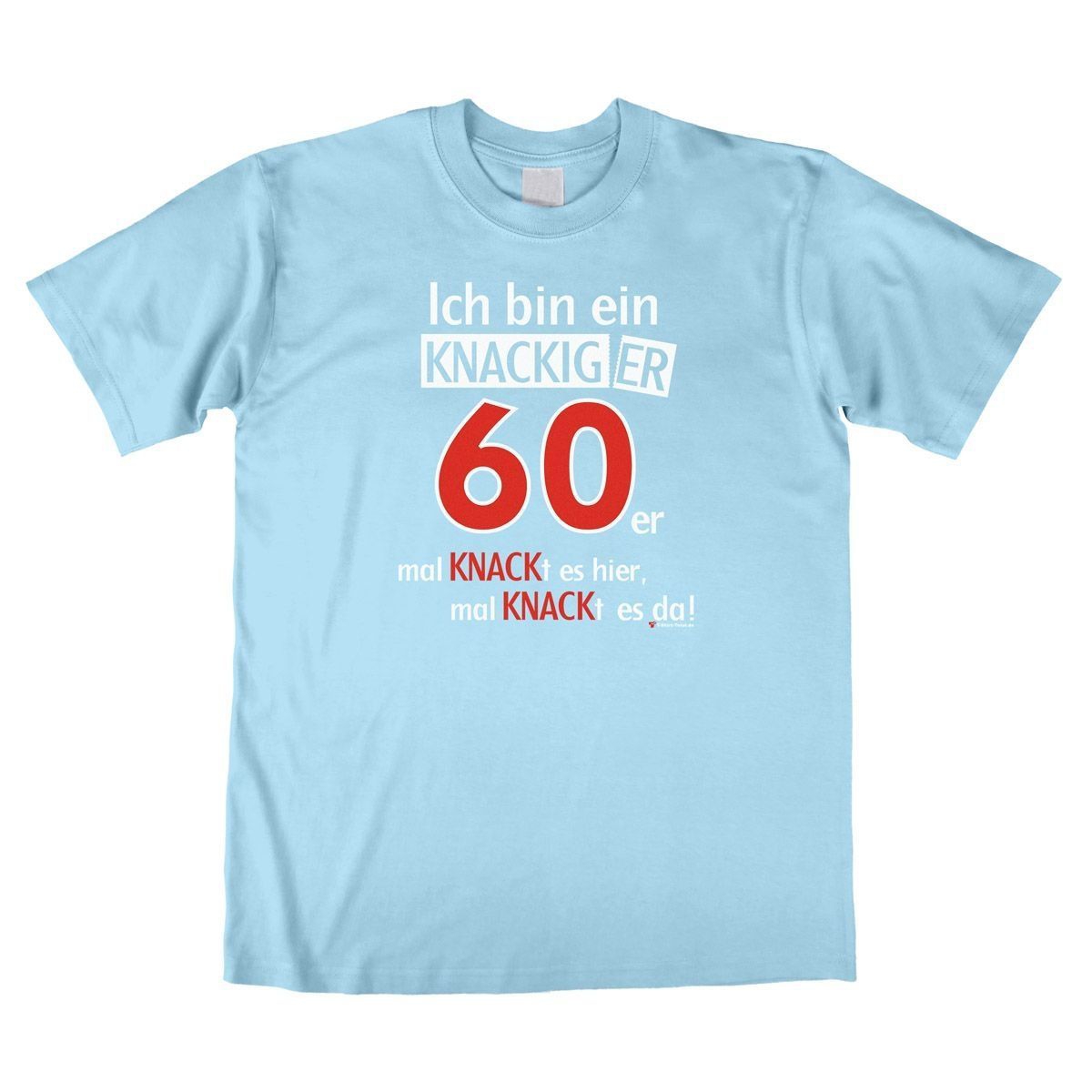 Knackiger 60er Unisex T-Shirt hellblau Medium