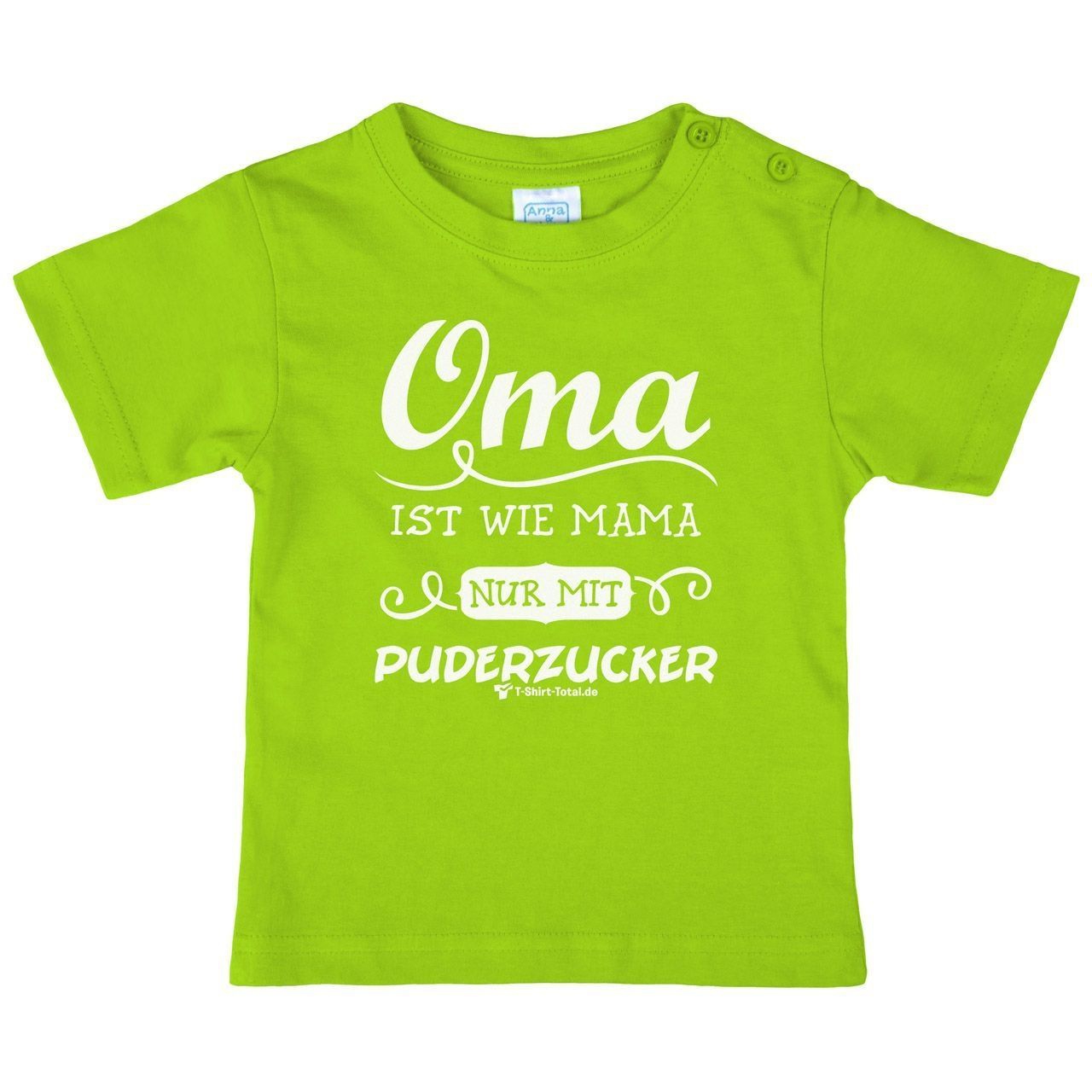 Oma Puderzucker Kinder T-Shirt hellgrün 80 / 86
