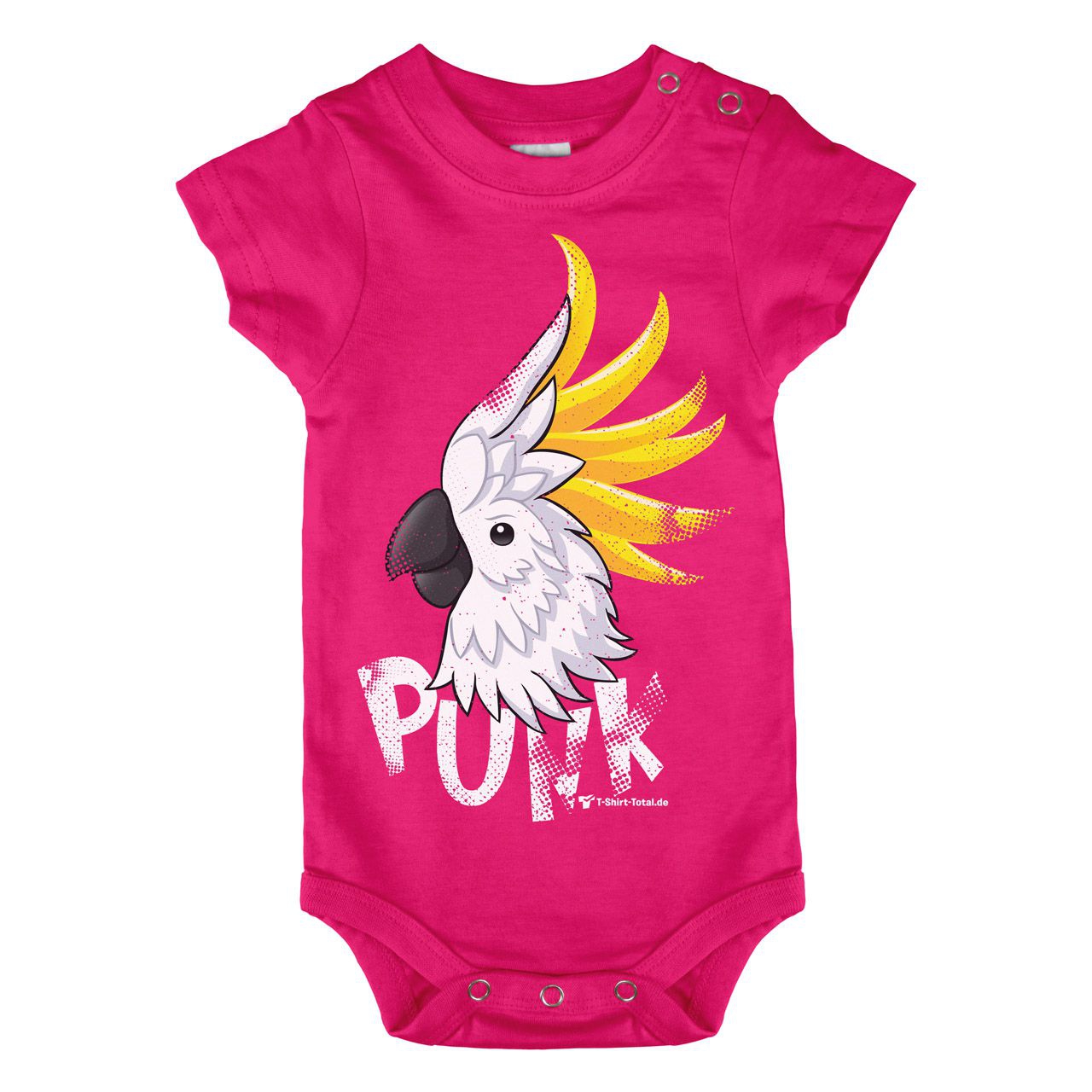 Punk Papagei Baby Body Kurzarm pink 80 / 86
