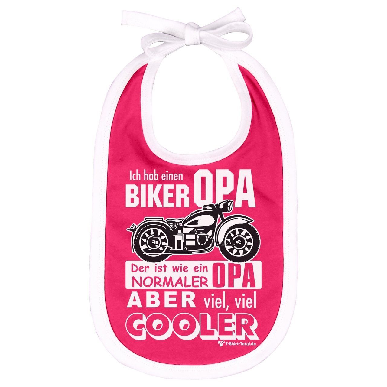 Biker Opa Lätzchen pink / weiß