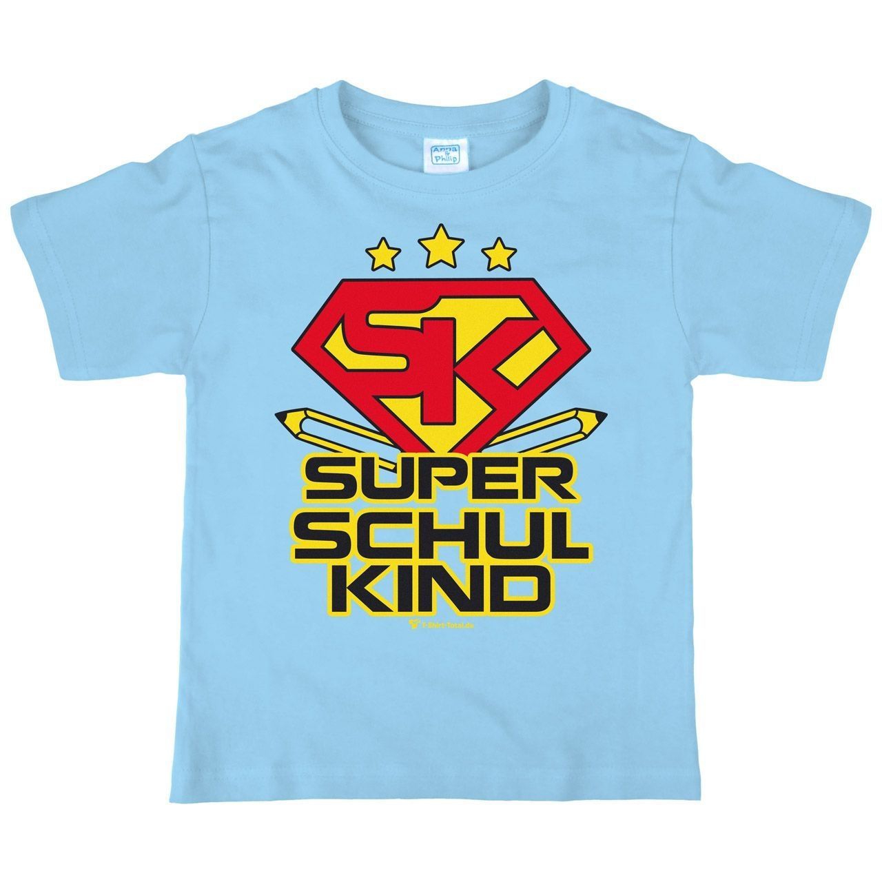 Super Schulkind Kinder T-Shirt hellblau 122 / 128