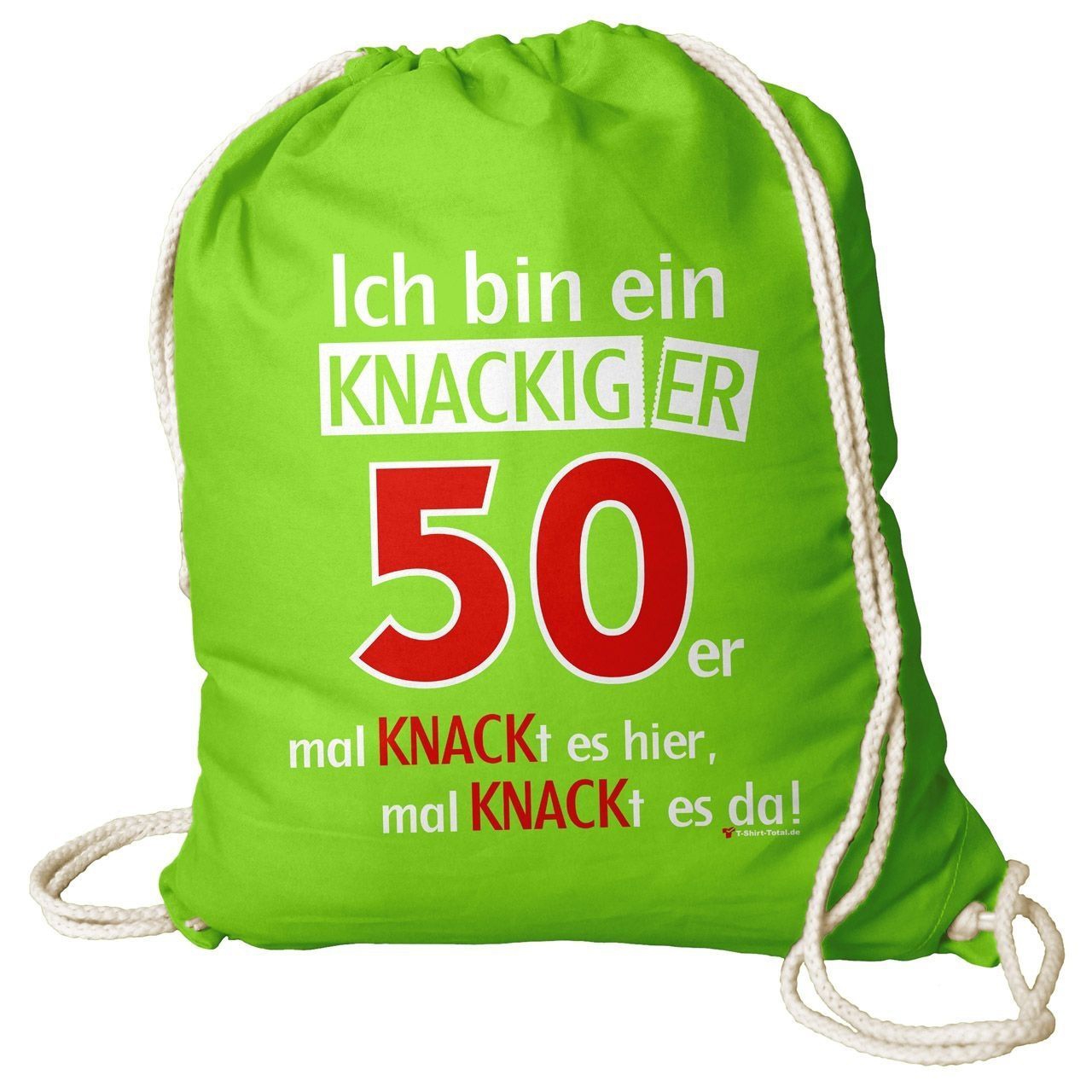 Knackiger 50er Rucksack Beutel hellgrün