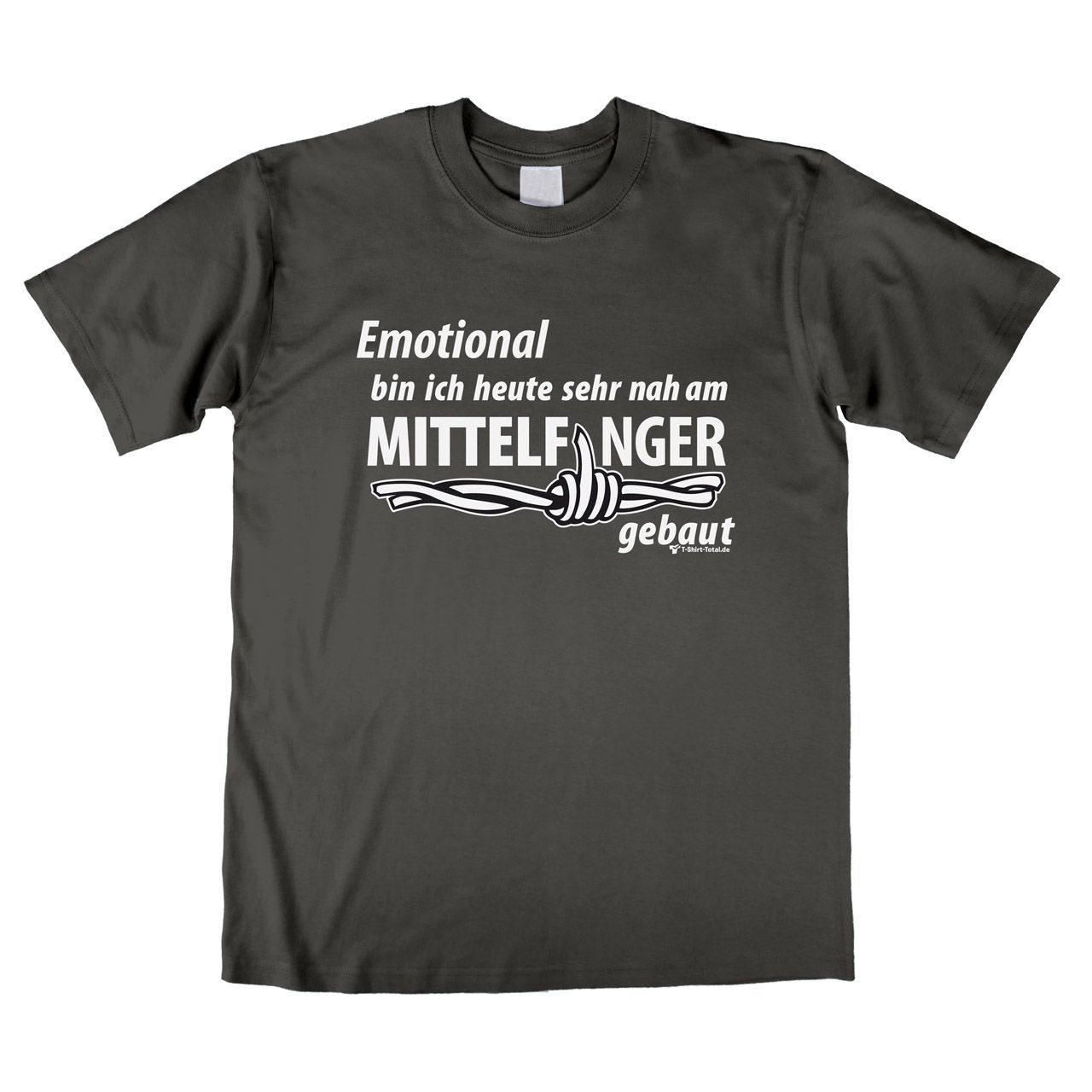 Mittelfinger Unisex T-Shirt grau Extra Large