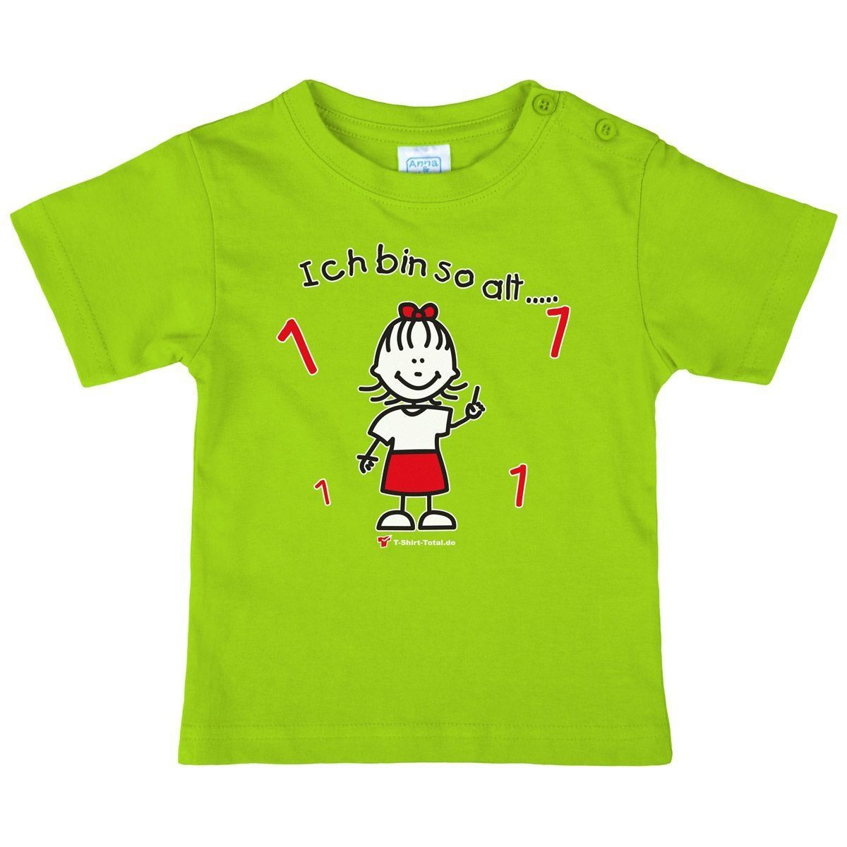 Mädchen so alt 1 Kinder T-Shirt hellgrün 68 / 74
