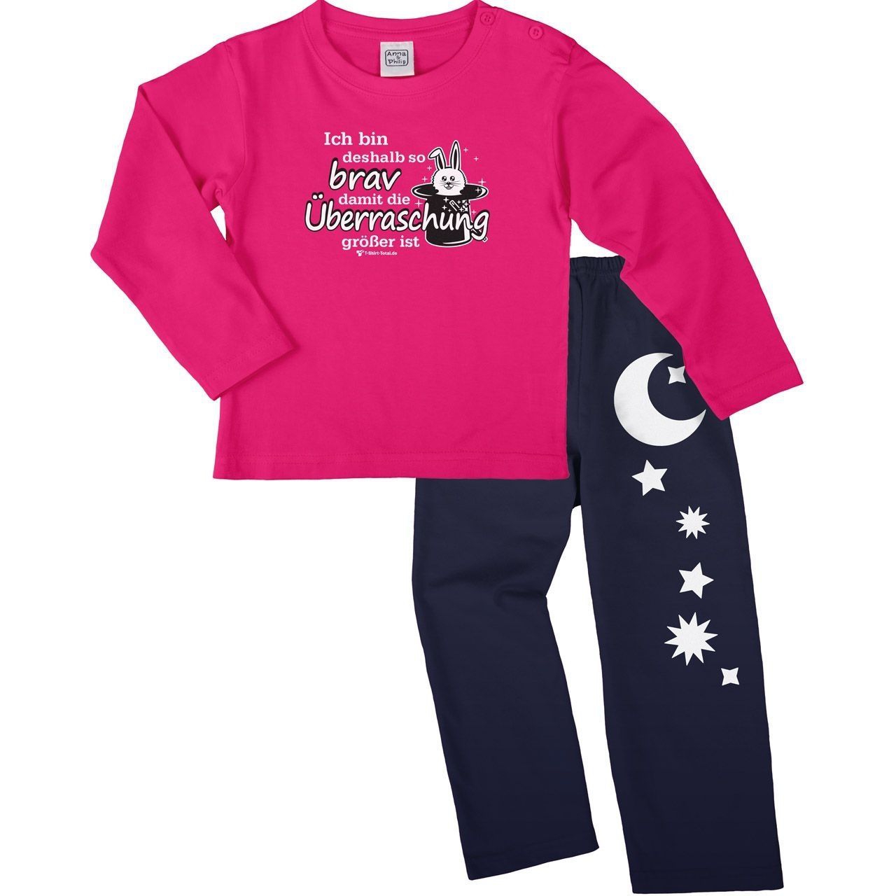 So brav Pyjama Set pink / navy 110 / 116