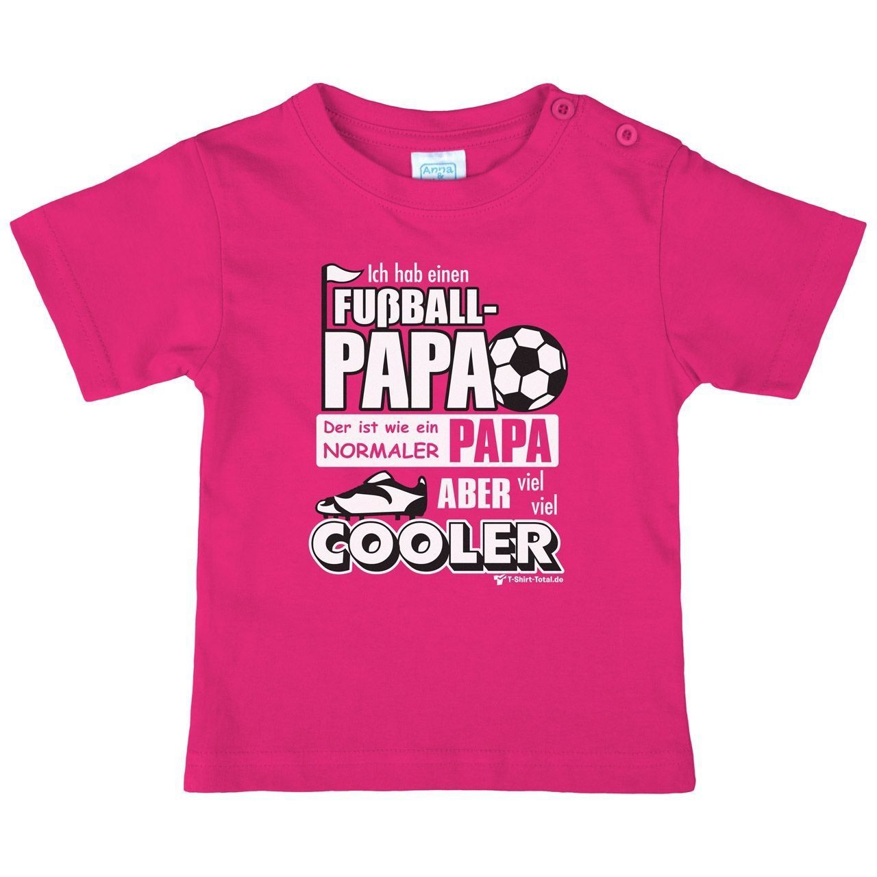 Fußball Papa Kinder T-Shirt pink 122 / 128