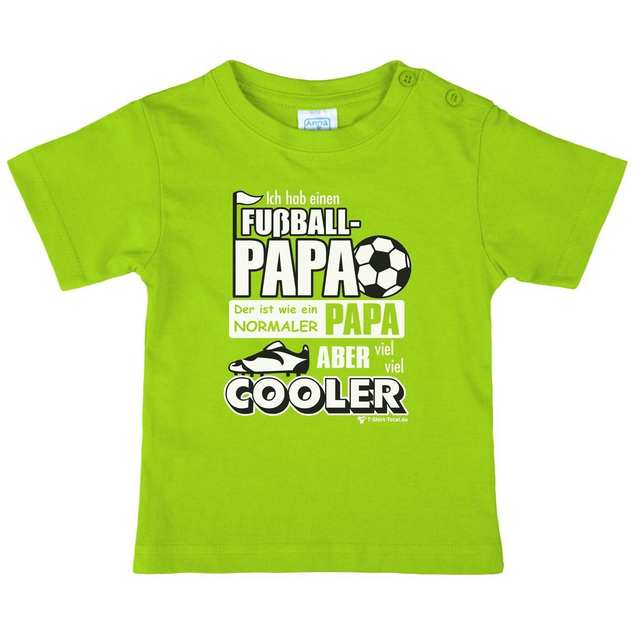 Fußball Papa Kinder T-Shirt hellgrün 122 / 128