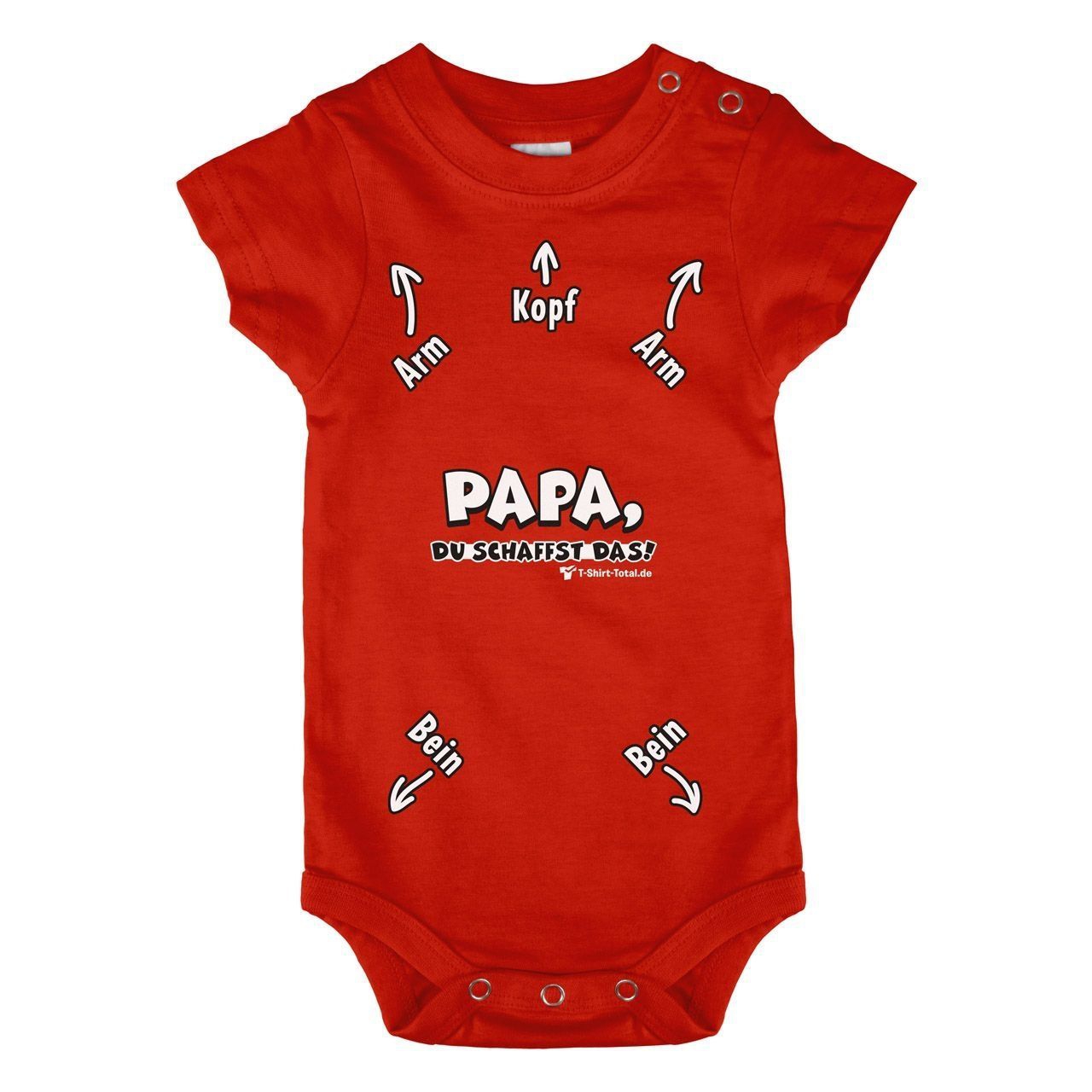Papa du schaffst das Baby Body Kurzarm rot 68 / 74