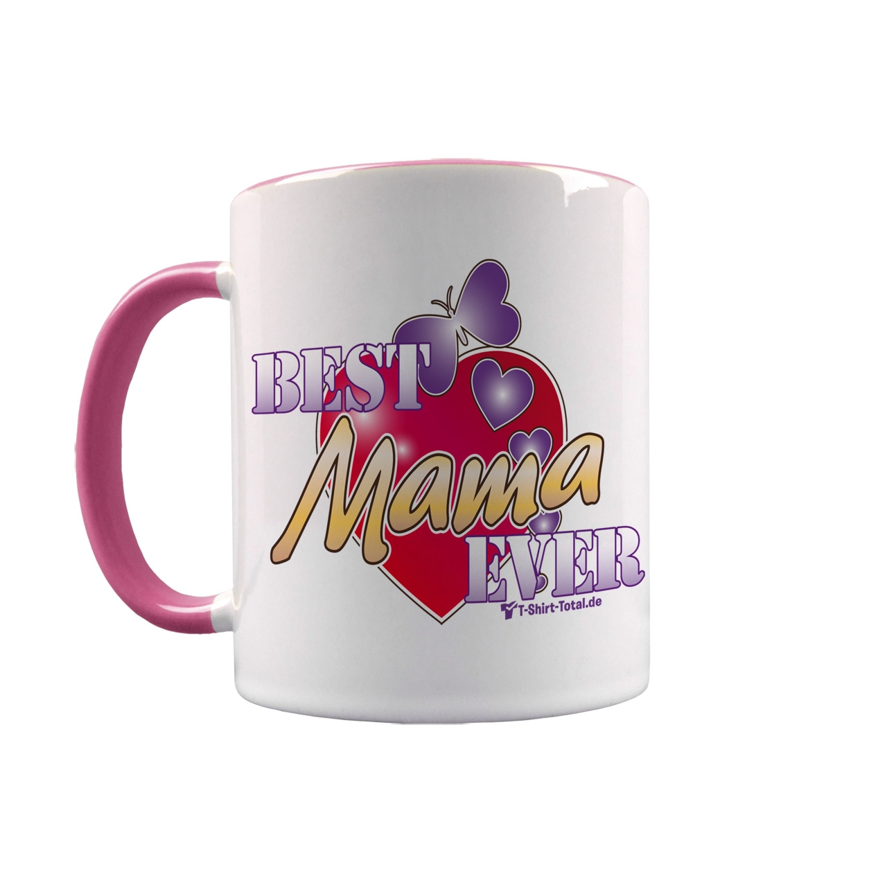Best Mama ever Tasse rosa / weiß