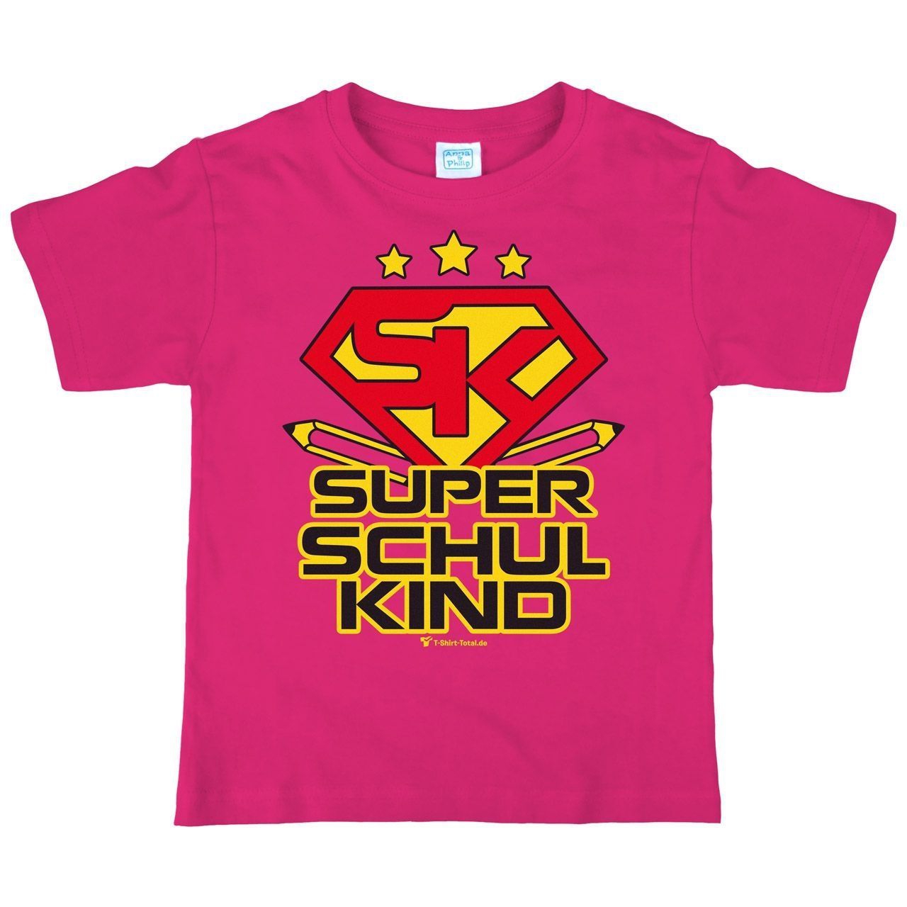 Super Schulkind Kinder T-Shirt pink 122 / 128