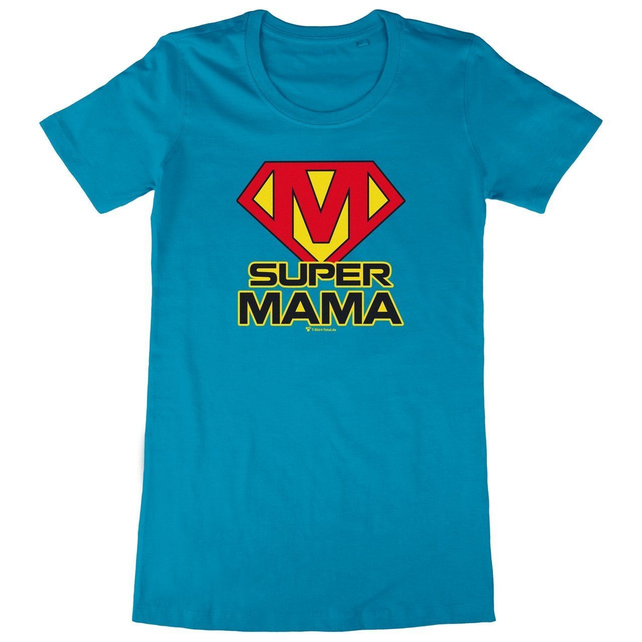 Super Mama Woman Long Shirt türkis Small