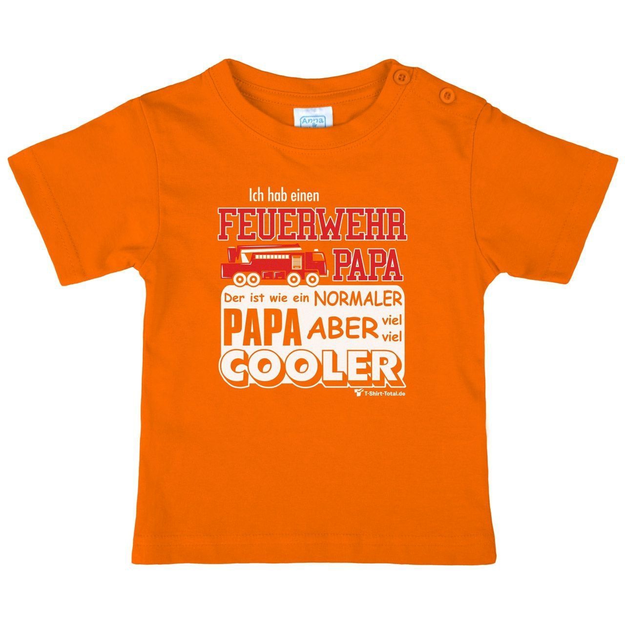 Feuerwehr Papa Kinder T-Shirt orange 98