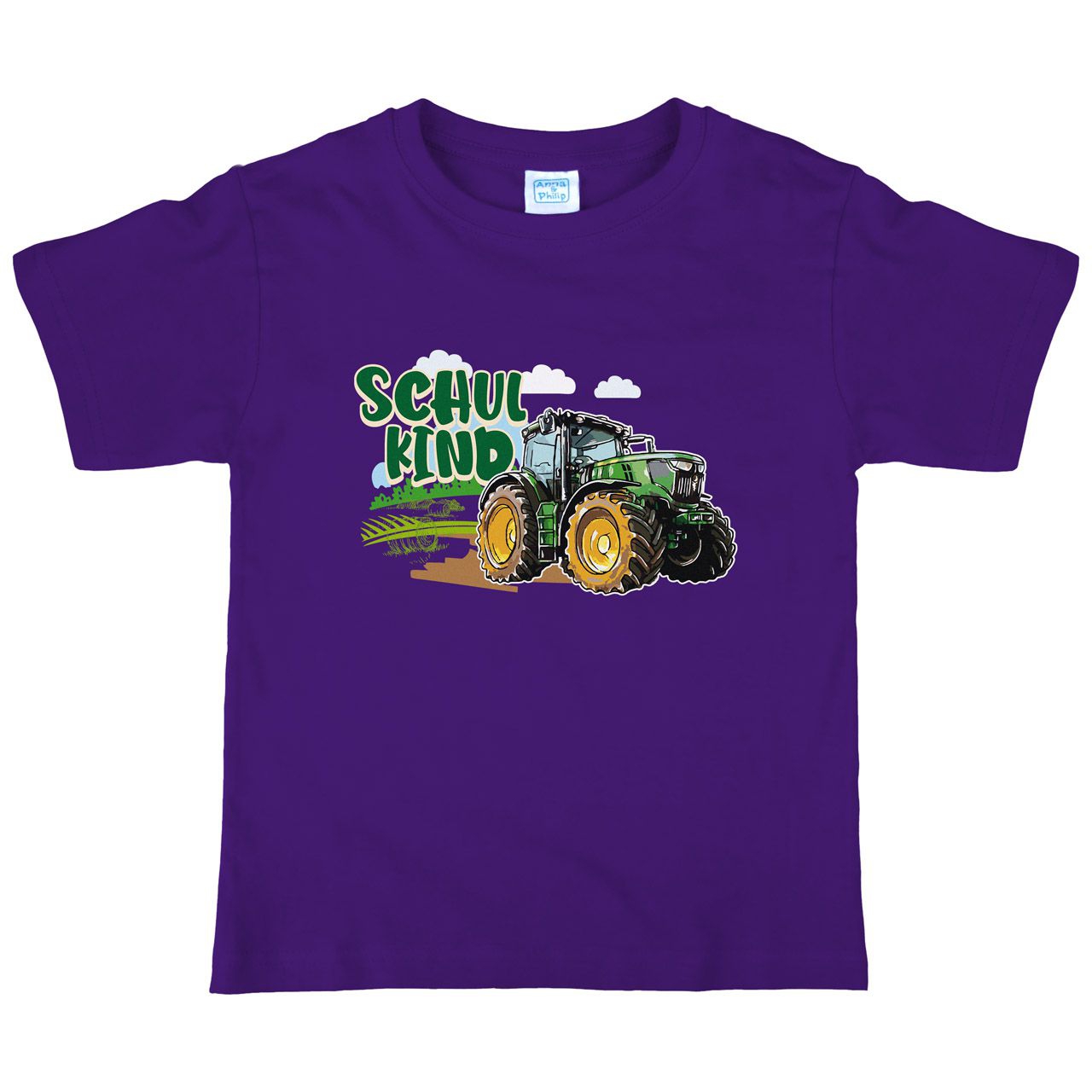 Schulkind Trecker Kinder T-Shirt lila 122 / 128