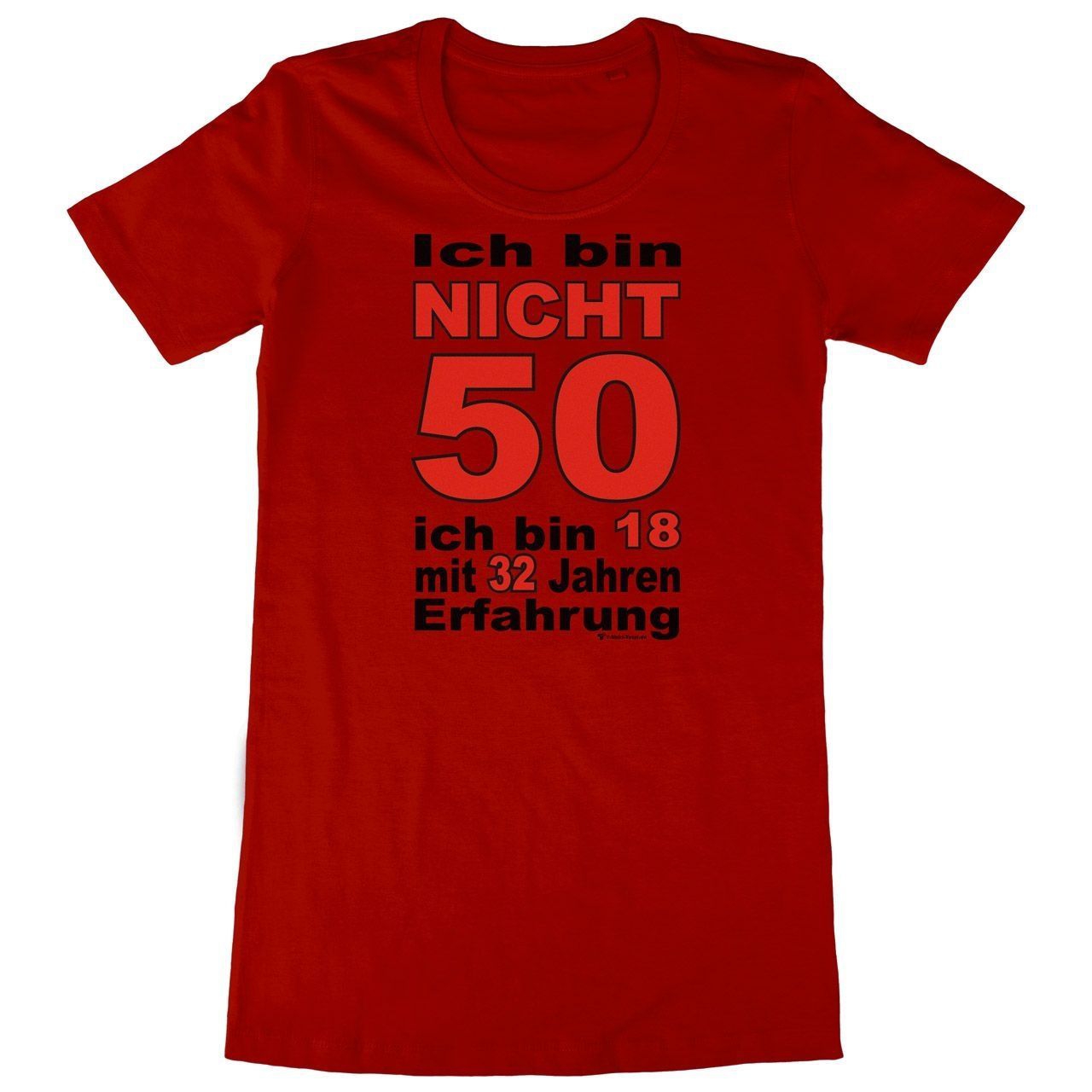Bin nicht 50 Woman Long Shirt rot Medium