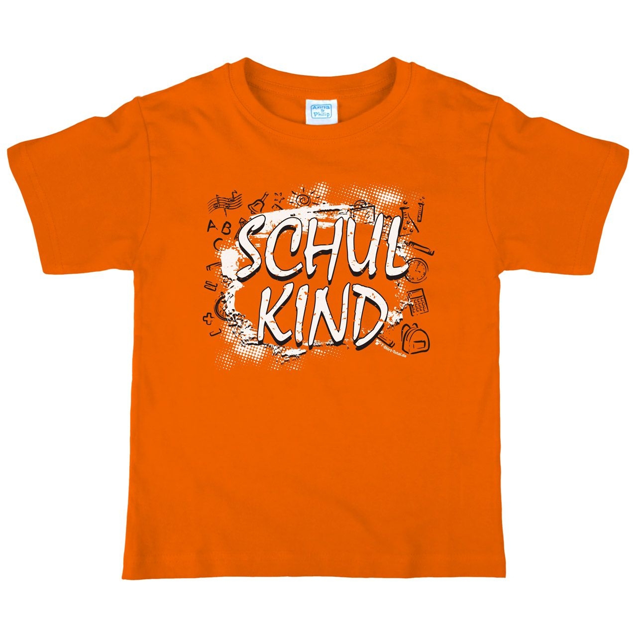 Schulkind Collage Kinder T-Shirt orange 134 / 140