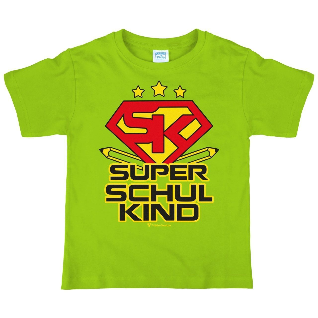 Super Schulkind Kinder T-Shirt hellgrün 122 / 128