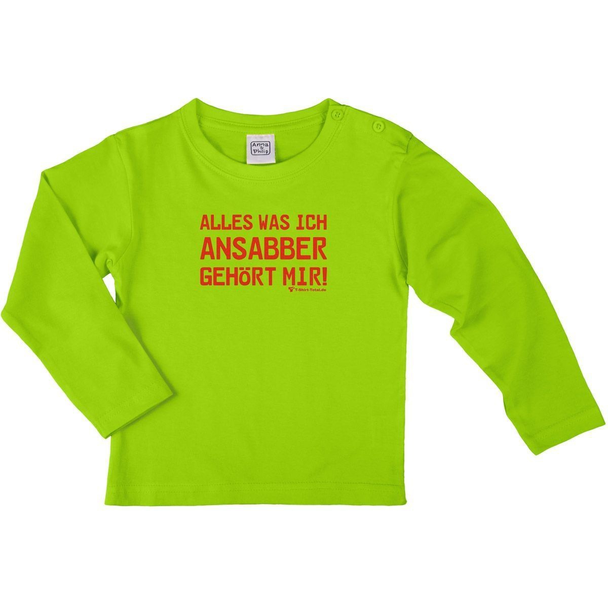 Ansabbern Kinder Langarm Shirt hellgrün 68 / 74