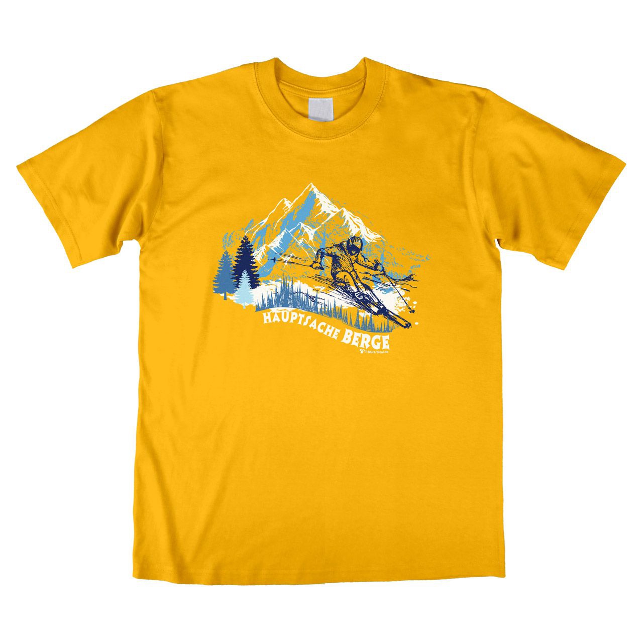 Hauptsache Berge Unisex T-Shirt gelb Medium