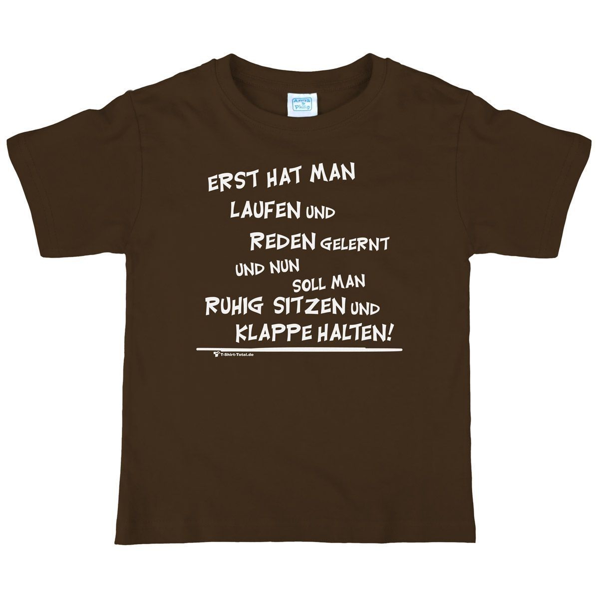 Laufen und Reden Kinder T-Shirt braun 104