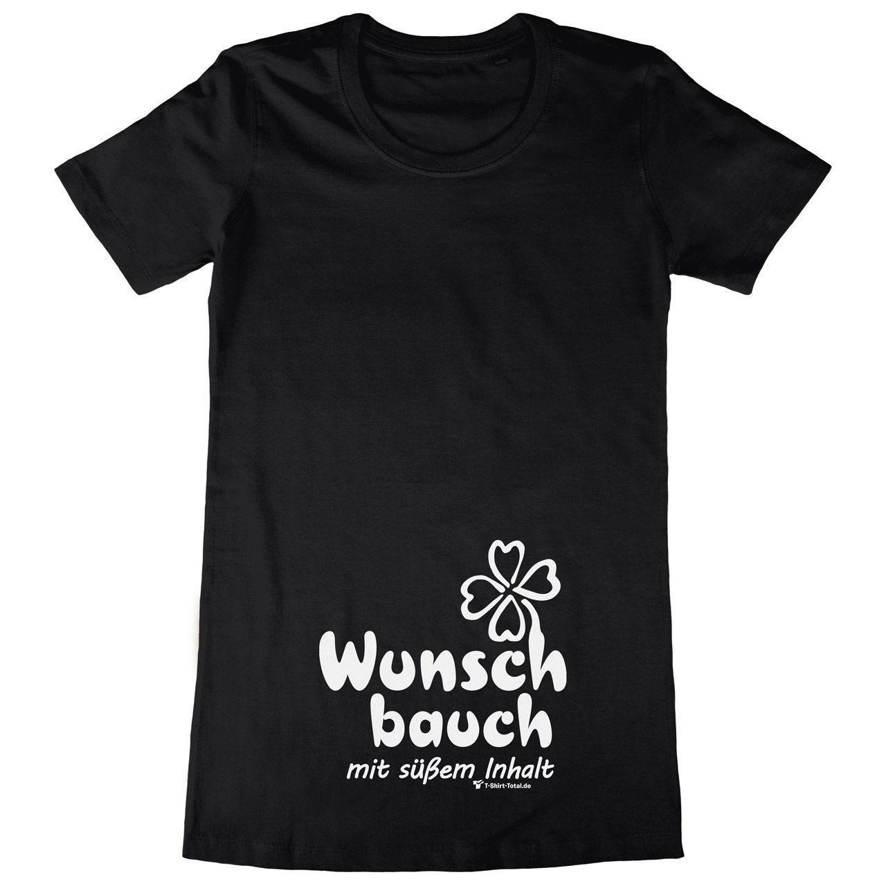 Wunschbauch Woman Long Shirt schwarz Extra Small