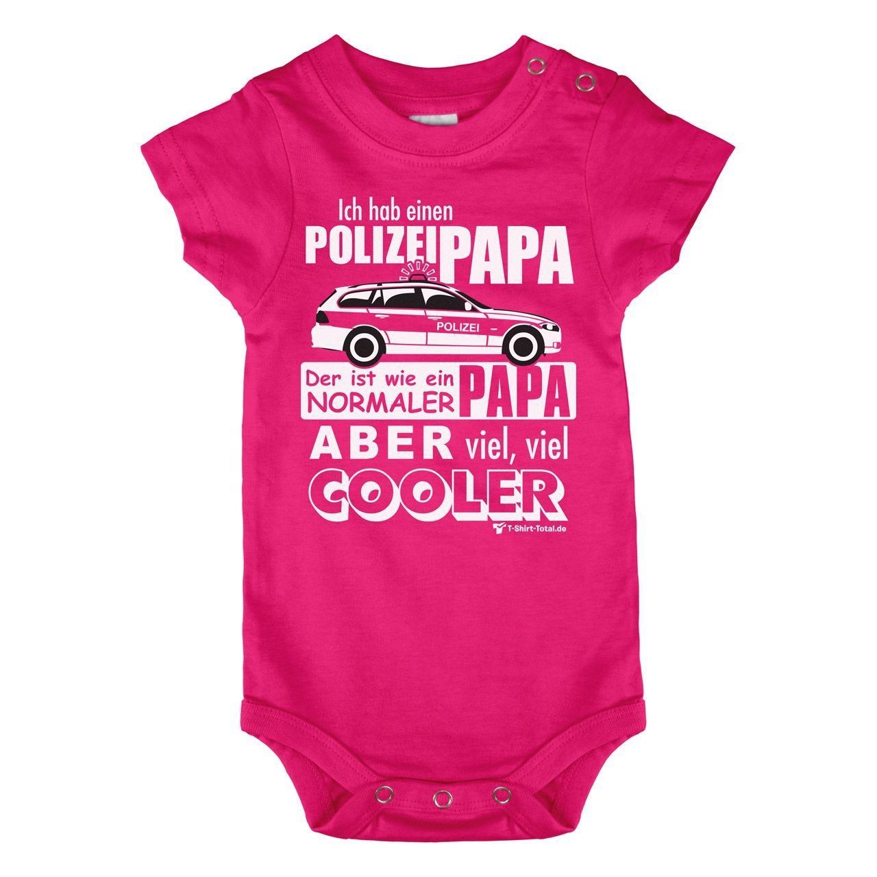 Polizei Papa Baby Body Kurzarm pink 80 / 86