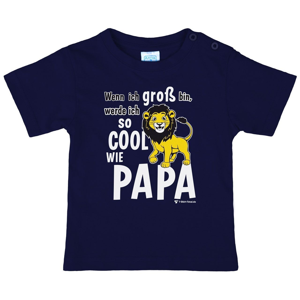 Cool wie Papa Löwe Kinder T-Shirt navy 68 / 74