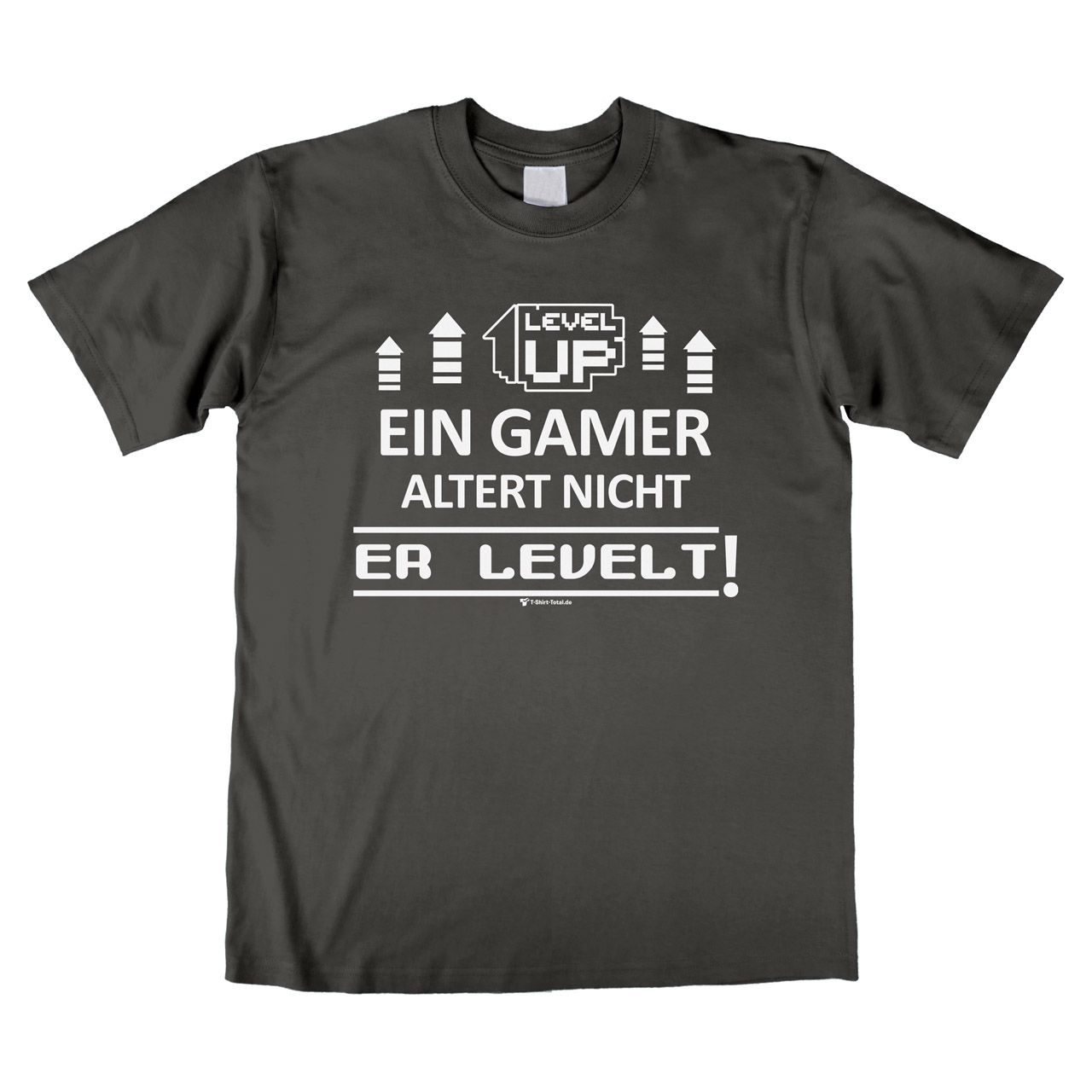 Ein Gamer levelt Unisex T-Shirt grau Medium