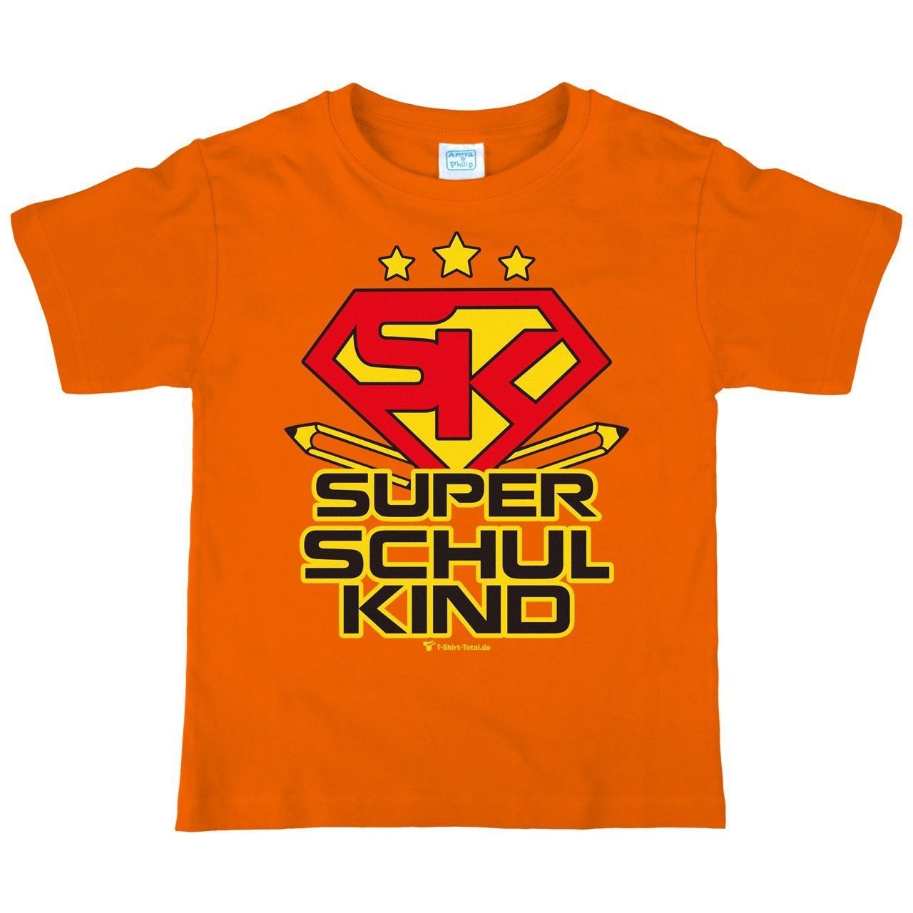 Super Schulkind Kinder T-Shirt orange 122 / 128