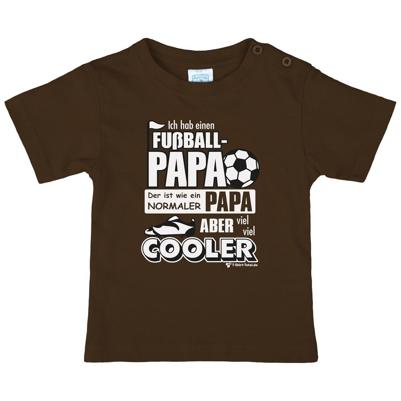 Fußball Papa Kinder T-Shirt braun 122 / 128