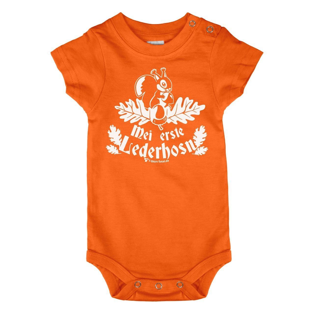 Lederhosn Baby Body Kurzarm orange 68 / 74