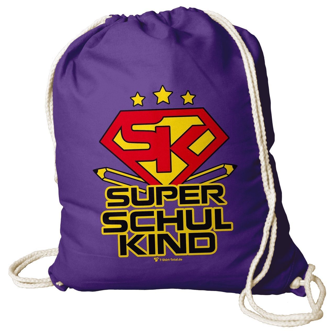 Super Schulkind Rucksack Beutel lila